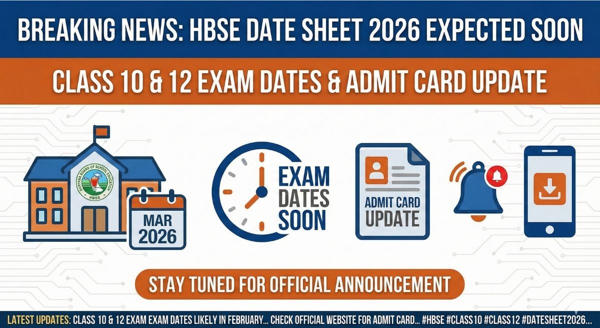 HBSE Date Sheet 2026