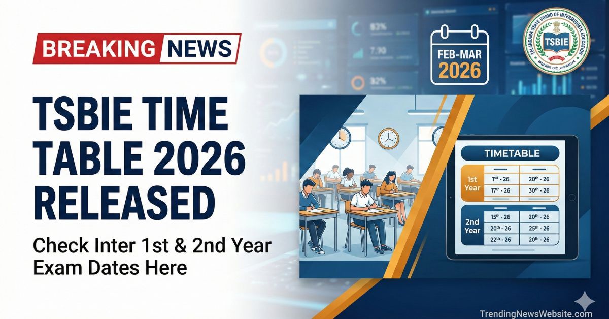 TSBIE Time Table 2026